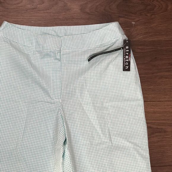Pantology Blue & White Cotton/Spandex cuffed Women Capri Pants NEW SZ 8 - Picture 6 of 13